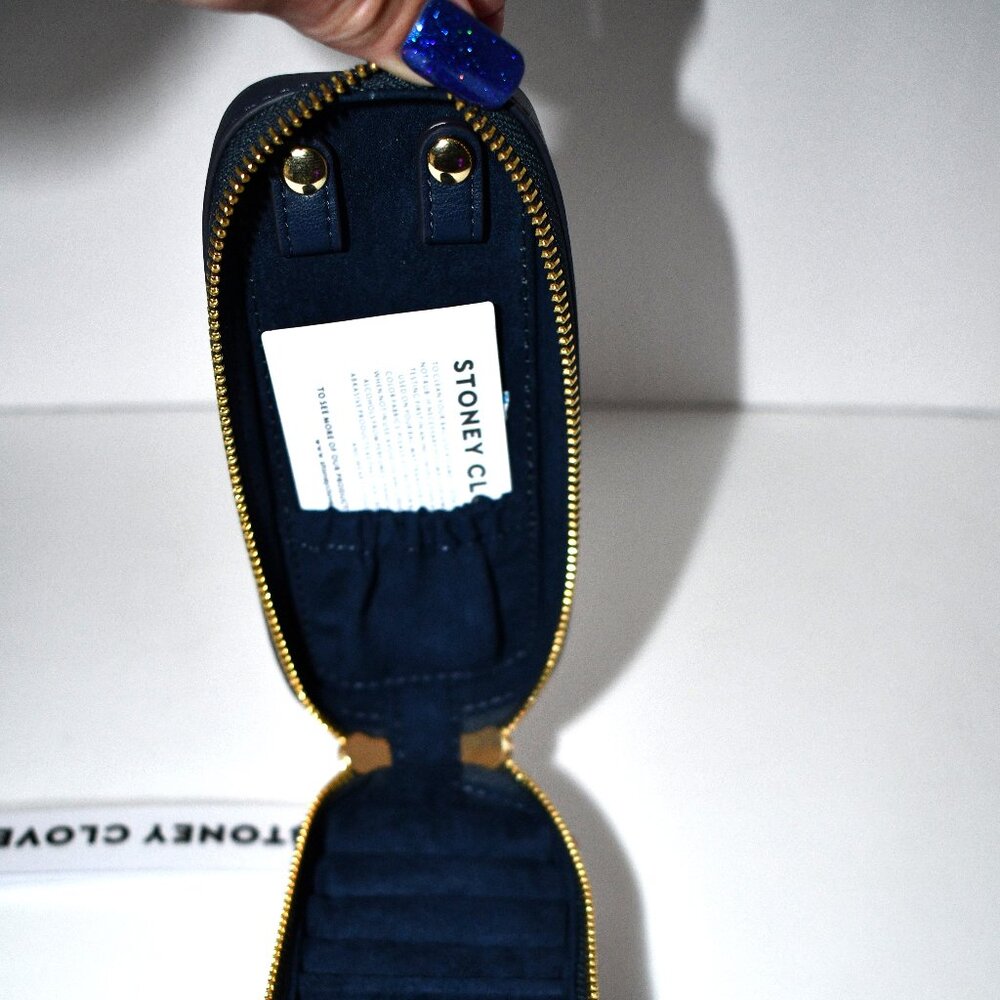 Stoney Clover Lane Faux Leather & Plaid Jewelry Pouch in Primary Plaid #SCL-EPPM - Picture 4 of 9